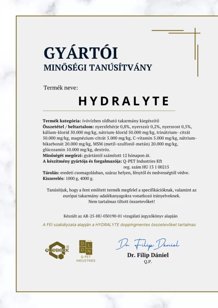 HYDRALYTE – elektrolit és hidratálás lovaknak