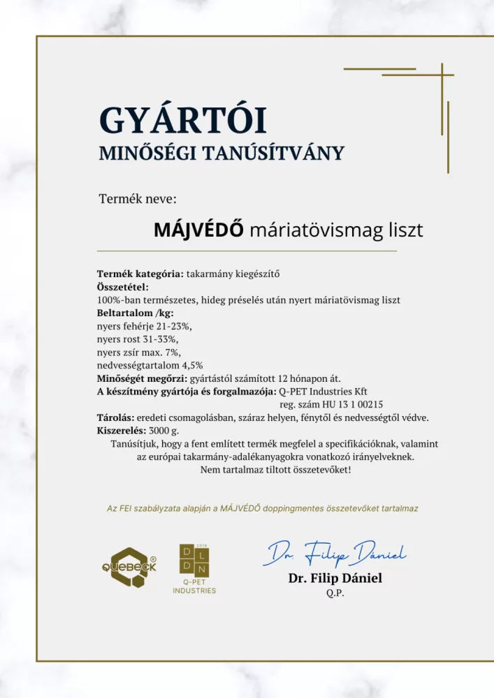 Májvédő – természetes májtámogatás, 3000 gramm